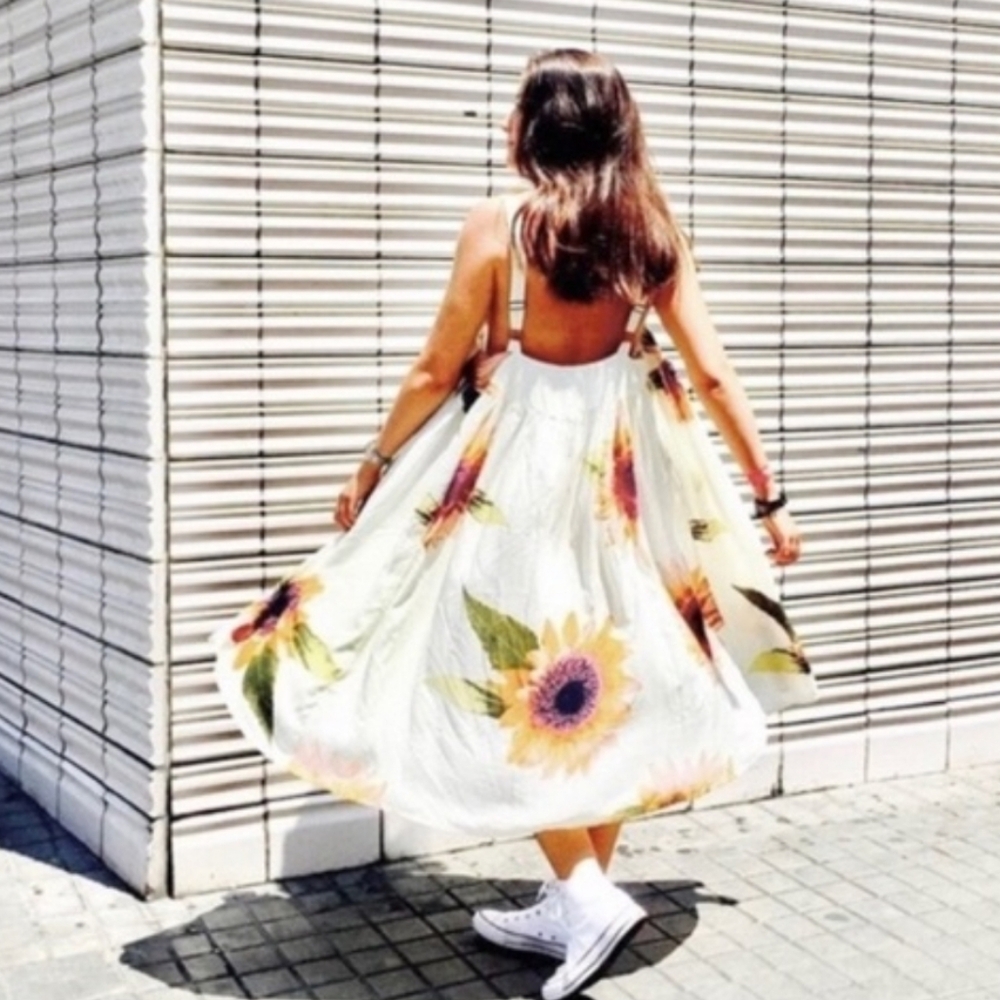 Kimchi Blue Fleur Babydoll Floral Midi Dress